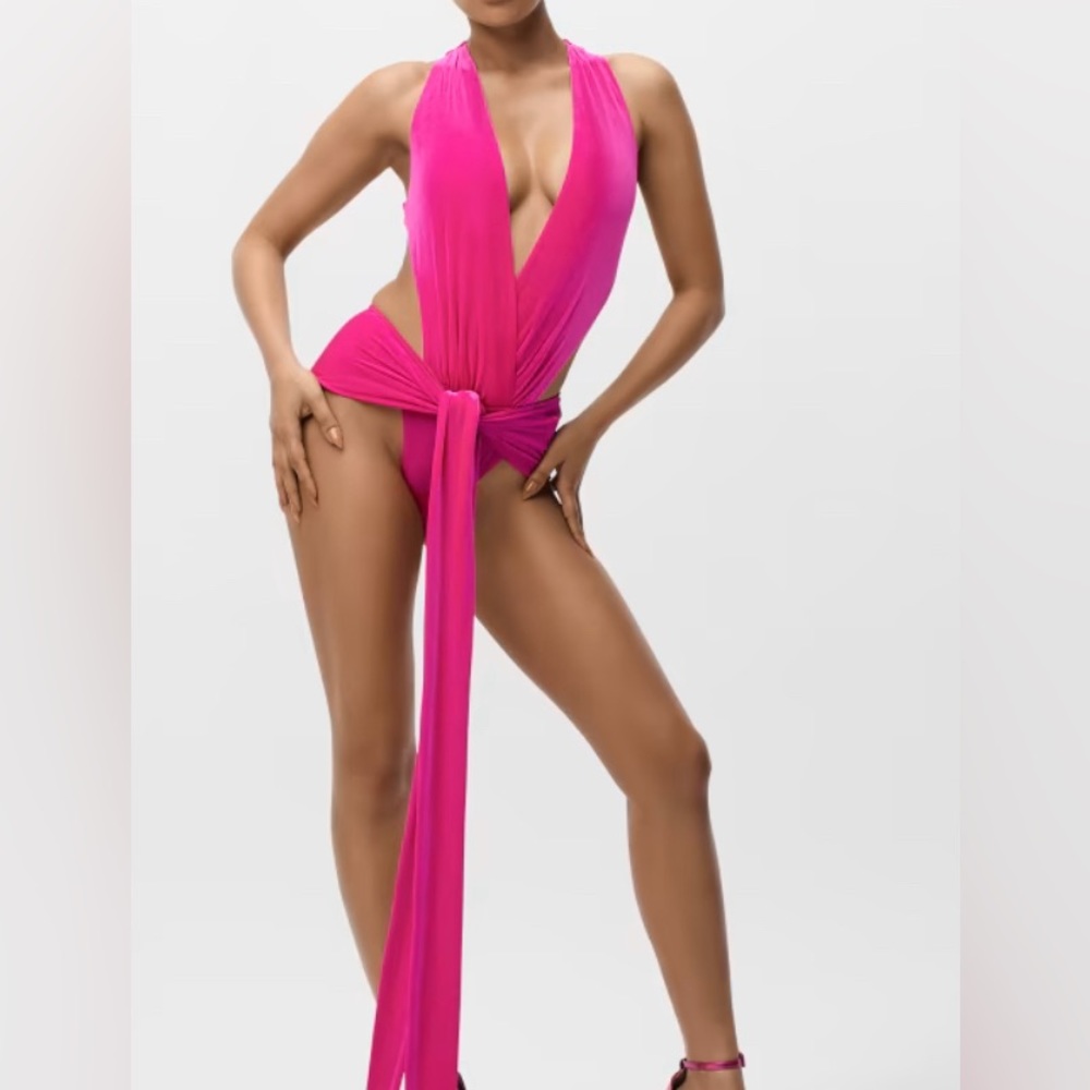 IVY PARK FRONT-TIE ONE-PIECE SWIMSUIT